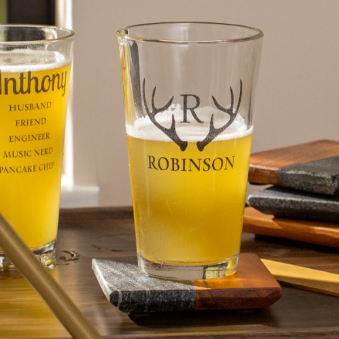 Etched Pint Glasses