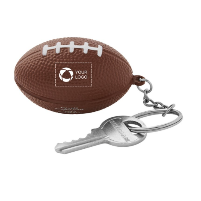 Football-Shaped Stress Ball Keychain