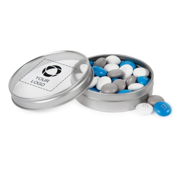 M&M'S® Silver Tins with Personalized Lid- 1.5 oz.